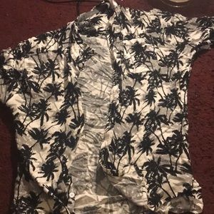Flowy Unisex Button up palm tree islander shirt